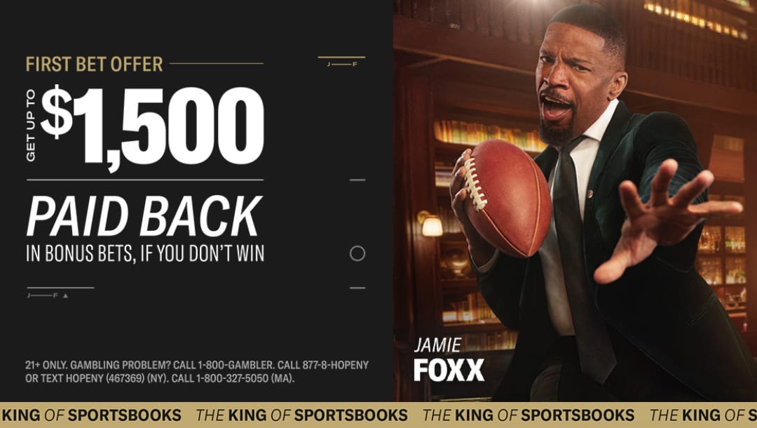 Actor Jamie Foxx on the Welcome Offer BetMGM's banner.