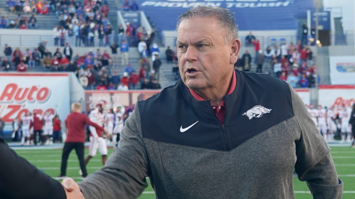 Arkansas head coach Sam Pittman