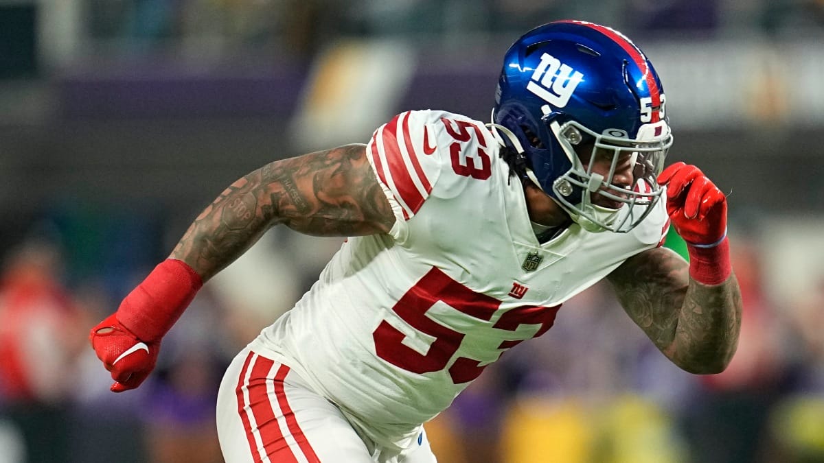 New York Giants linebacker Oshane Ximines (53) is seen during an