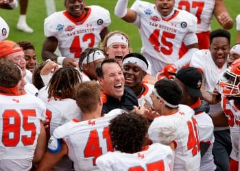 Sam Houston head coach K.C. Keeler