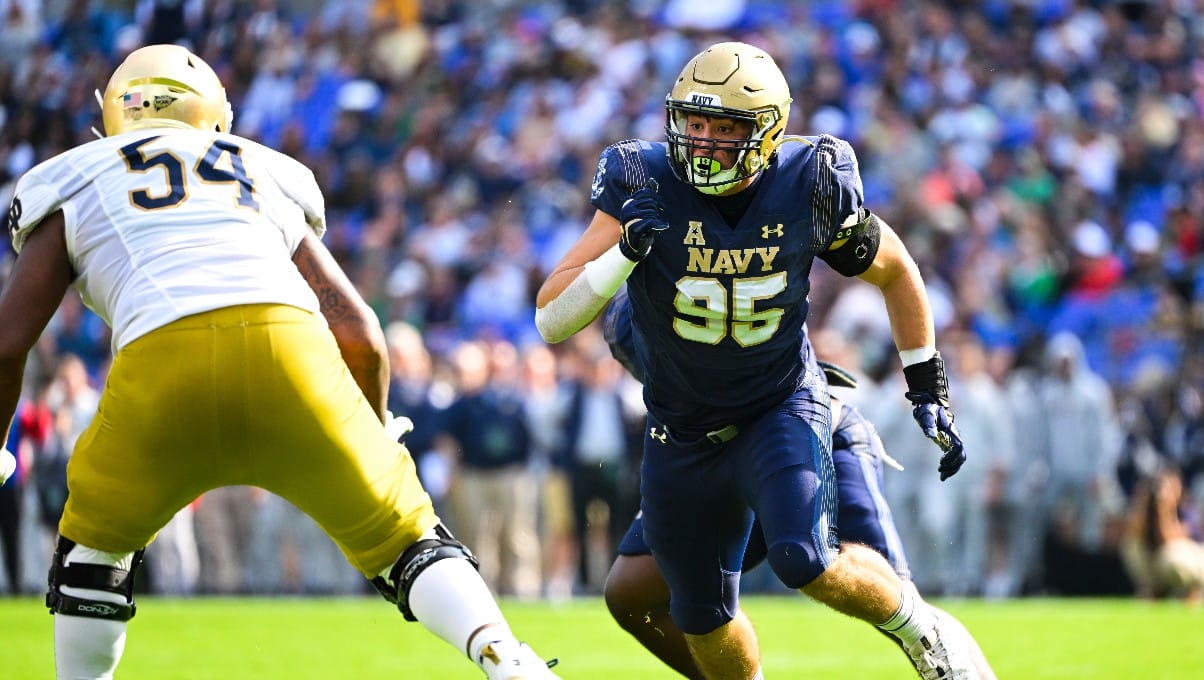Navy defensive end Jacob Busic