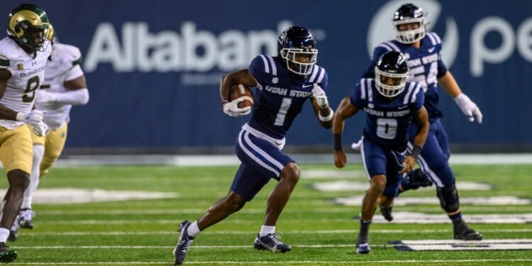 Utah State wide receiver Jalen Royals