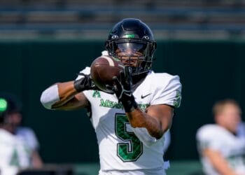 North Texas running back Ayo Adeyi