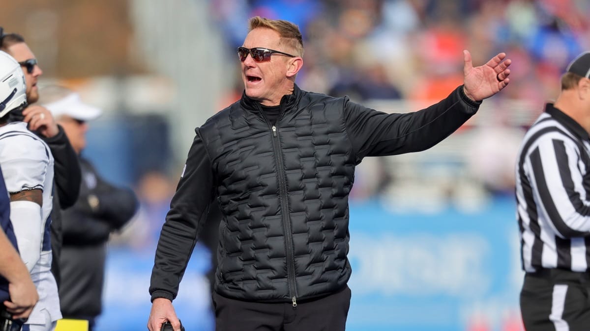 Utah State head coach Blake Anderson