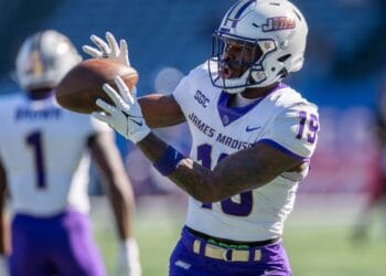 James Madison wide receiver Taji Hudson