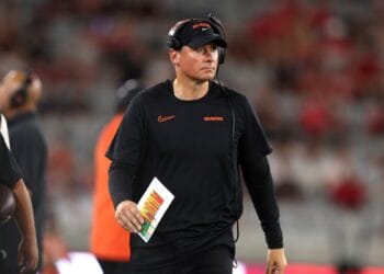 Oregon State head coach Trent Bray