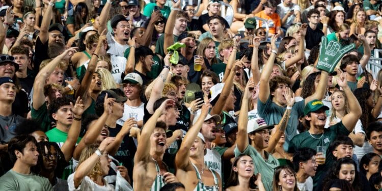 Fans for the Hawaii Rainbow Warriors