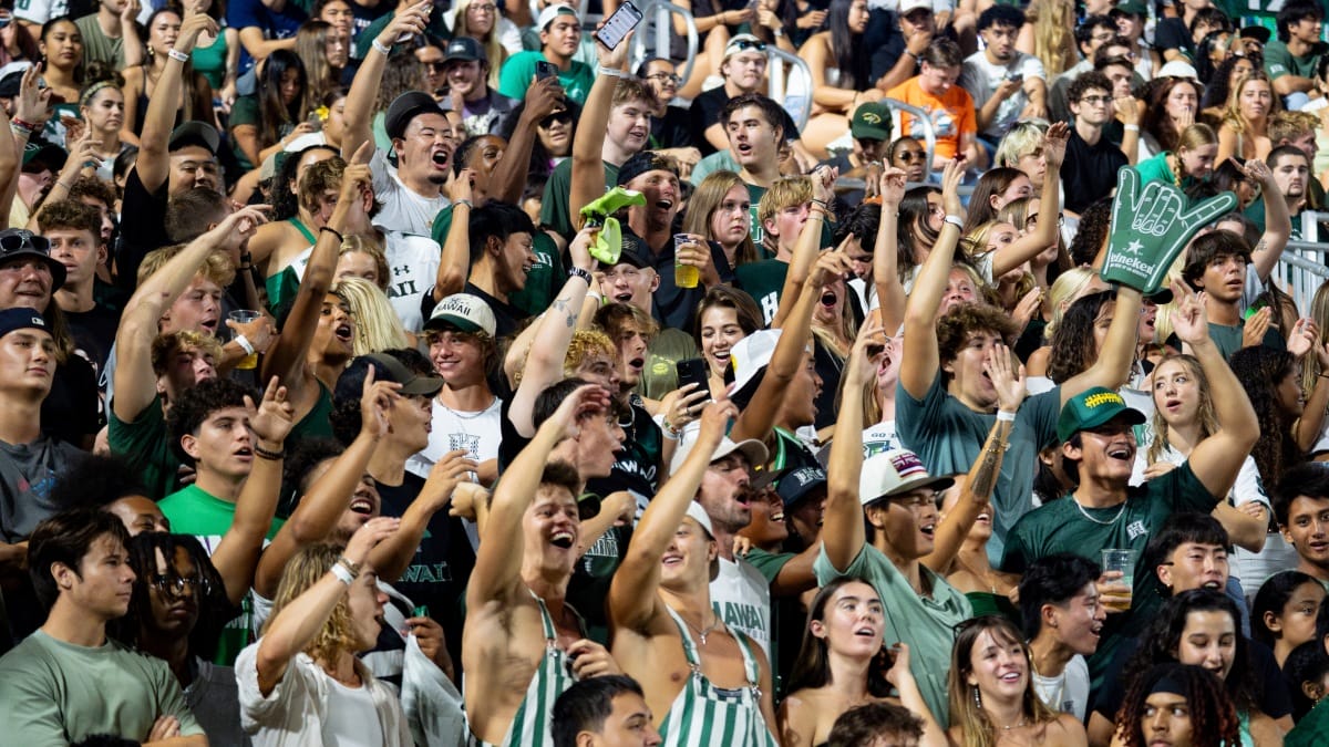 Fans for the Hawaii Rainbow Warriors