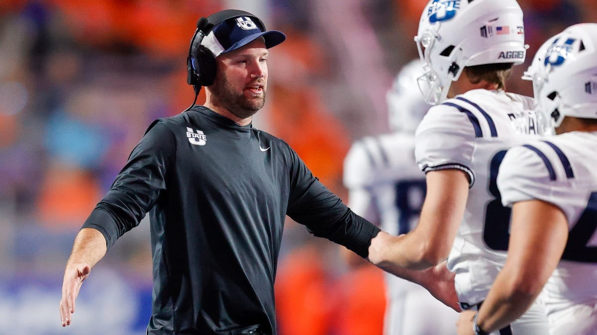 Utah State head coach Nate Dreiling