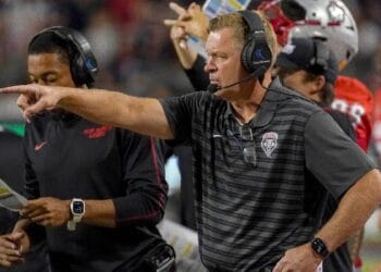 New Mexico head coach Bronco Mendenhall