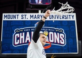 Mount St. Mary's head coach Donny Lind