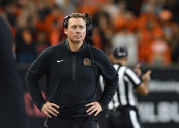 Oregon State head coach Trent Bray